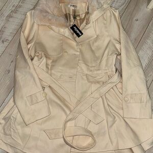 Chic Cream Hooded Coat